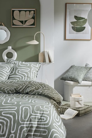 Parure de couette en coton 57 fils/cm²  - Sauge