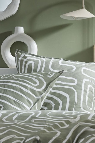 Parure de couette en coton 57 fils/cm²  - Sauge