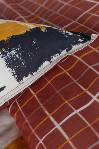 Parure de couette en coton Sunshine - Blanc et bordeaux