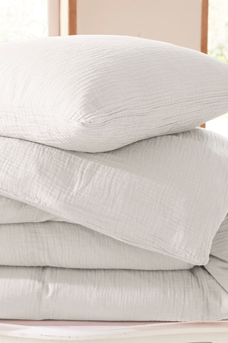 Parure de couette en gaze de coton 57 fils/cm² - Blanc