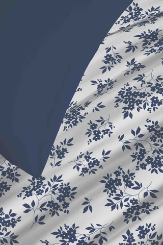 Parure de couette réversible en coton 57 fils/cm² Eloise - Bleu