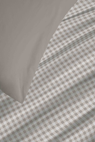 Parure de couette réversible en coton 57 fils/cm² Gabrielle - Naturel