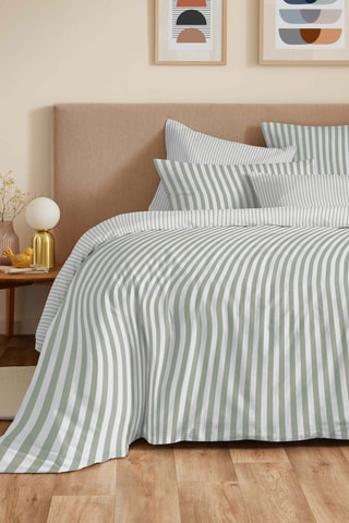 Parure de couette réversible en coton 57 fils/cm² Palerme - Eucalyptus