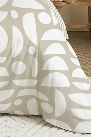 Parure de couette réversible en coton 57 fils/cm² - Beige