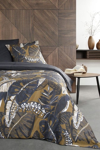 Parure de couette en coton 57 fils/cm² - Noir et marron