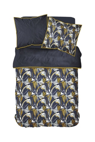 Parure de couette en coton 57 fils/cm² - Noir et marron