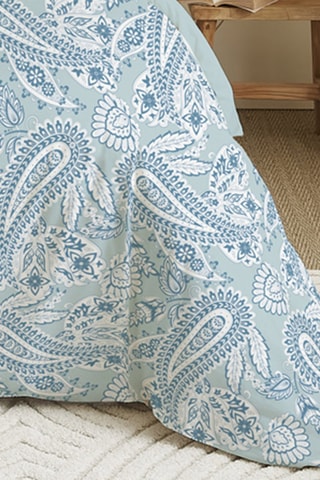 Parure de couette réversible en coton 57 fils/cm² - Bleu
