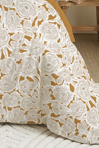 Parure de couette réversible en coton 57 fils/cm² - Marron et blanc