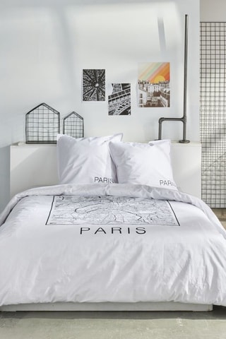 Parure de lit en coton 57 fils/cm² Java - Blanc