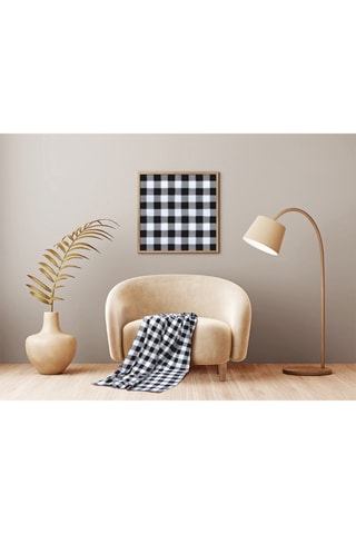Plaid polaire jeté de canapé Paliano - 125 x 150 cm - Noir et blanc