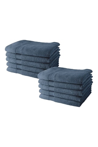 10 serviettes de toilette - Denim - 50 x 90 cm