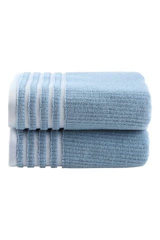 2 serviettes de toilette Mayra Bleu - 50 x 90 cm