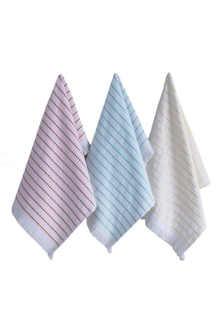 6 serviettes de toilette - Blanc et rouge - 40 x 60 cm