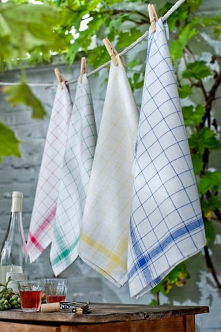 3 torchons Quadrillé Blanc
