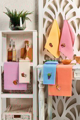 6 torchons - Multicolore