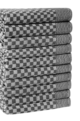 10 torchons en coton Lola - Anthracite