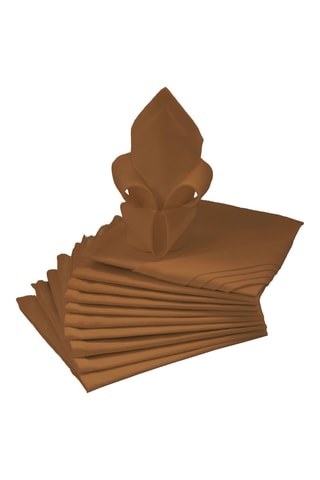 12 serviettes de table Uni - Marron