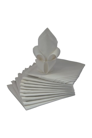 12 serviettes de table carrées Arc en Ciel - Blanc