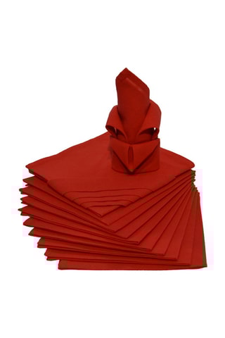 12 serviettes de table carrées Arc en Ciel - Rouge