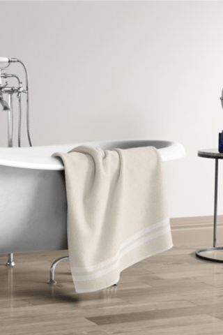 Sortie de bain et serviette coordonnée - Ecru