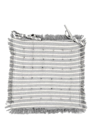 Coussin de chaise Frange - Gris et blanc