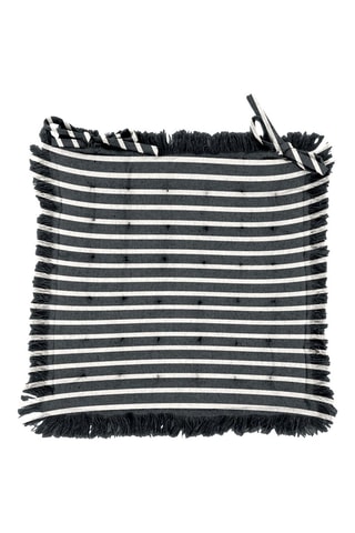 Coussin de chaise Frange - Noir et blanc