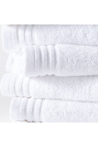 6 serviettes de bain - Blanc - 50 x 130 cm