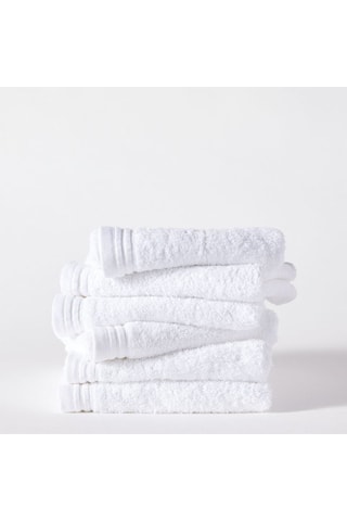 6 serviettes de toilette - Blanc - 50 x 80 cm