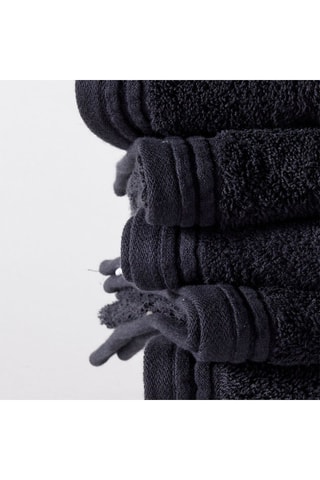 6 serviettes de toilette - Noir - 50 x 80 cm