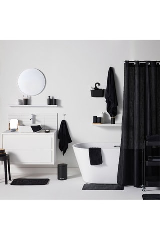 6 serviettes de toilette - Noir - 50 x 80 cm