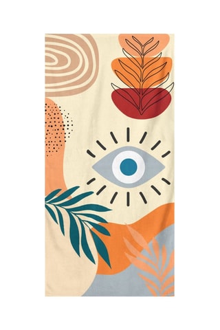 Drap de plage - Beige et orange - 75 x 150 cm