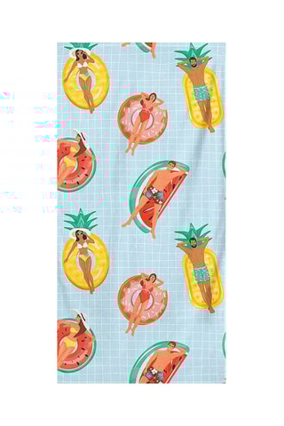 Drap de plage - Bleu et jaune - 75 x 150 cm