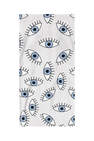 Drap de bain - Blanc et bleu - 75 x 150 cm