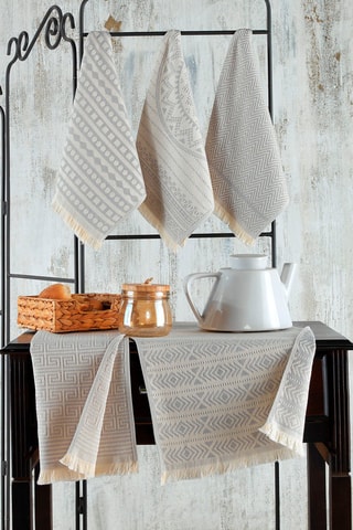 5 serviettes de toilette Maya - Gris - 38 x 65 cm