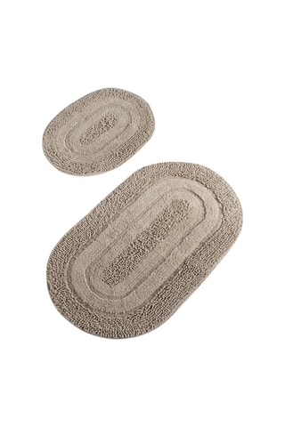 2 tapis de bain Macaroni - Marron - 50 x 60 / 60 x 100 cm 