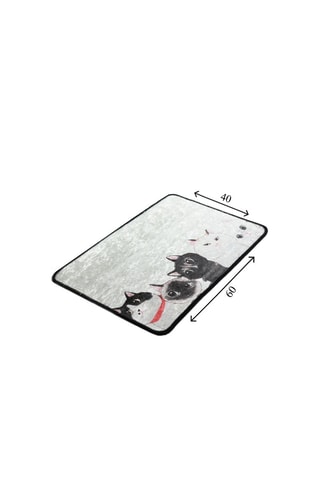 Tapis de bain - Gris et noir - 40 x 60 cm