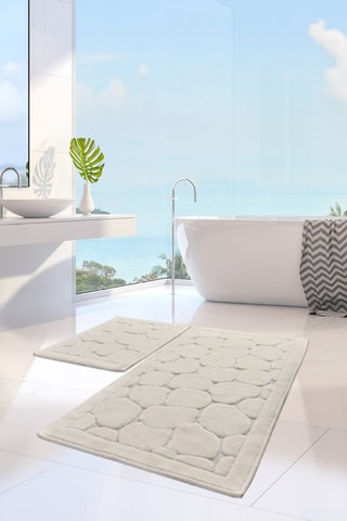 2 tapis de bain Lino - 50 x 60 / 60 x 100 cm