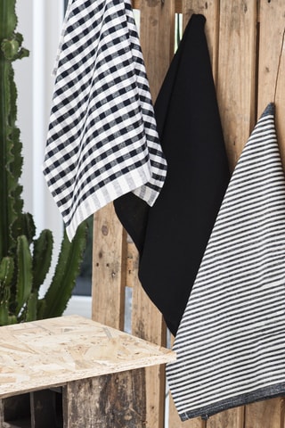 3 torchons - Anthracite et blanc