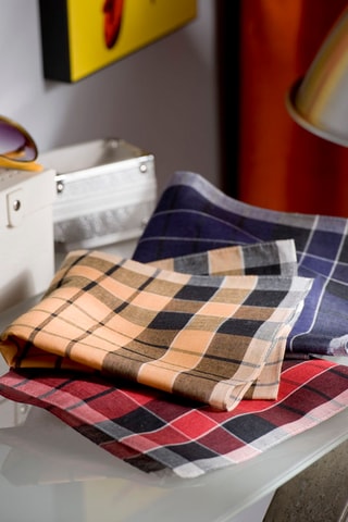 12 mouchoirs - Rouge et saumon