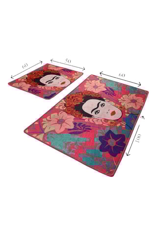 2 tapis de bain - Rose - 50 x 60 cm/60 x 100 cm