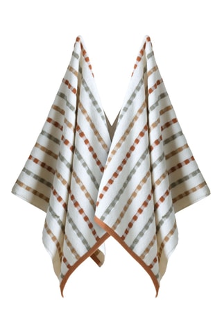 2 serviettes de toilette - Ecru et marron clair - 50 x 90 cm