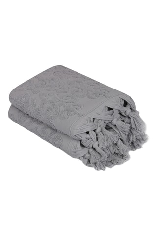 2 serviettes de toilette - Gris clair - 50 x 90 cm