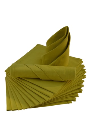 12 serviettes de table - Vert olive 