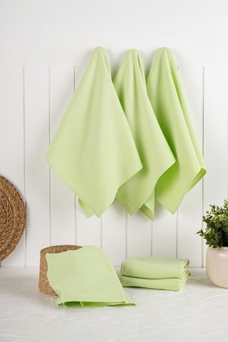 6 torchons - Vert clair
