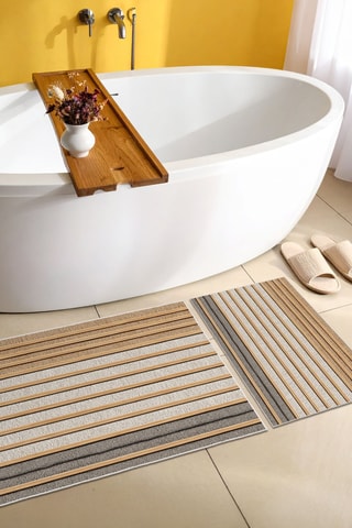 2 tapis de bain - Beige et écru - 50 x 60/60 x 100 cm
