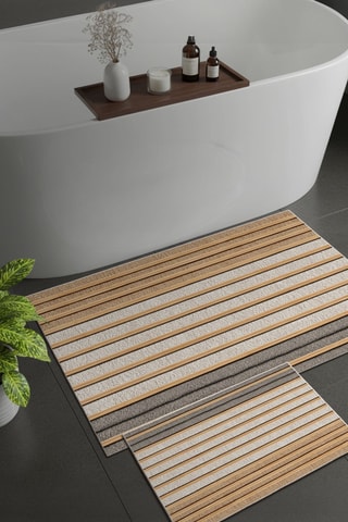 2 tapis de bain - Beige et écru - 50 x 60/60 x 100 cm