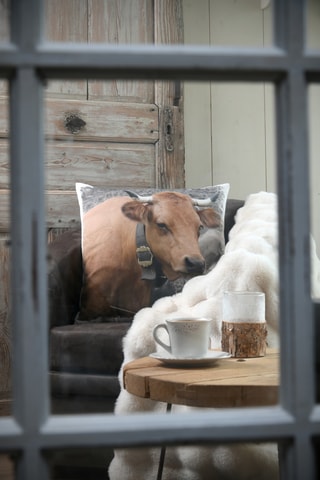 Coussin - Gris et marron - 50 x 50 cm