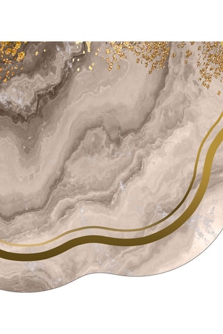 2 tapis de bain - Blanc et doré - 50 x 60/60 x 100 cm
