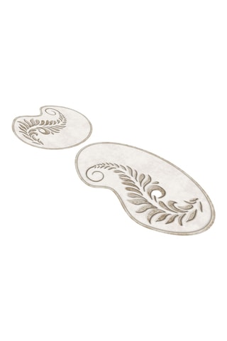 2 tapis de bain - Ecru - 50 x 60/60 x 100 cm