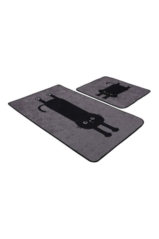2 tapis de bain - Gris - 50 x 60/60 x 100 cm